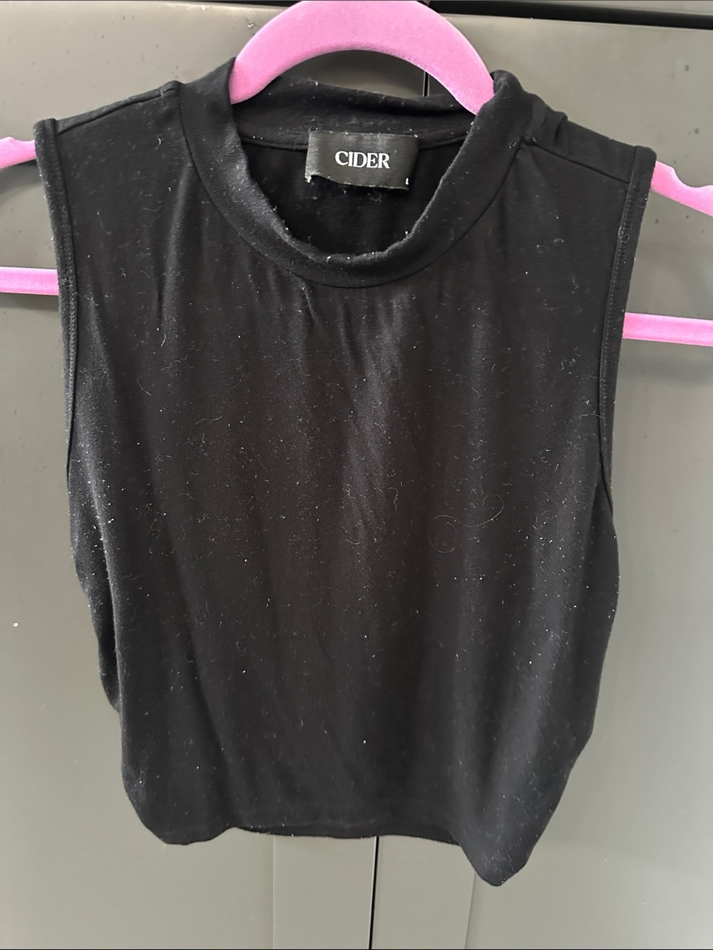 Cider Black Sleeveless Mock Neck Tank
